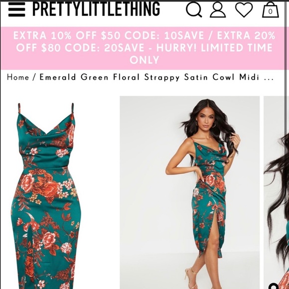 blue and green midi dress Heather Blue Floral Midi Dress